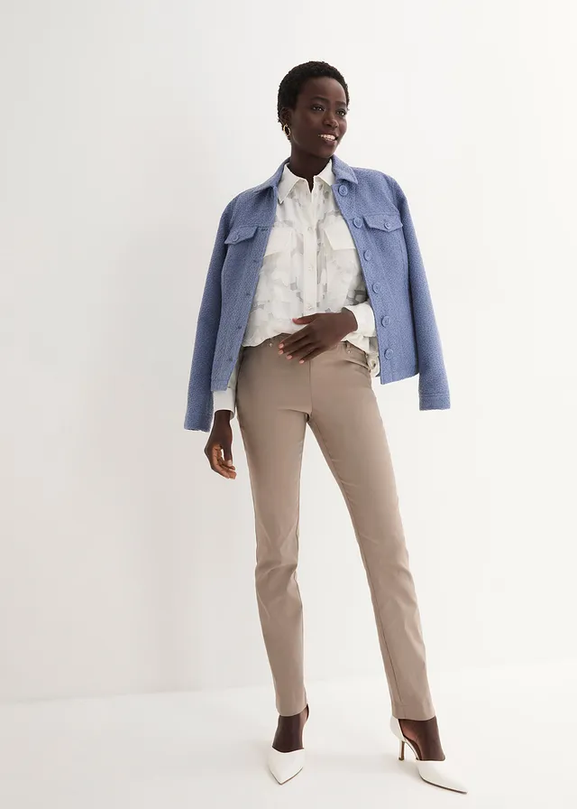 Pantalon extensible à taille entièrement élastiquée • taupe • product-page.page-title-suffix