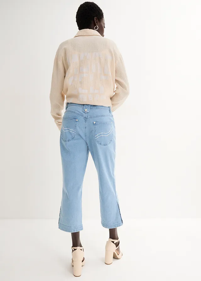 Jean corsaire, taille mi-haute • bleu bleached • product-page.page-title-suffix