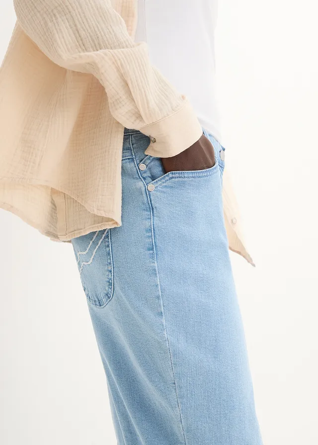 Jean corsaire, taille mi-haute • bleu bleached • product-page.page-title-suffix
