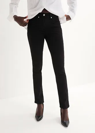 Jean slim taille mi-haute, très extensible • noir denim • Boutique bonprix