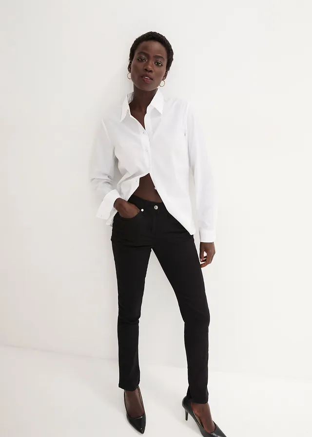 Jean slim taille mi-haute, très extensible • noir denim • product-page.page-title-suffix