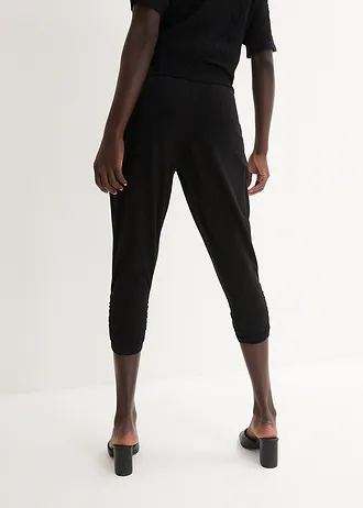 Žerzejové kalhoty z bavlněné směsi, barva: černá