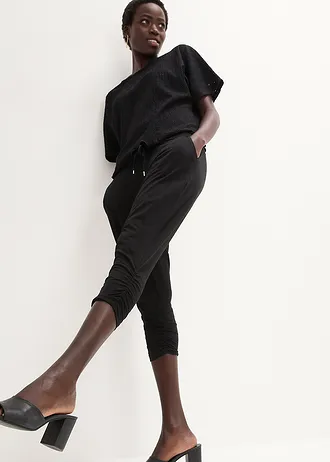Jersey broek van een katoenmix • zwart • bonprix online shop