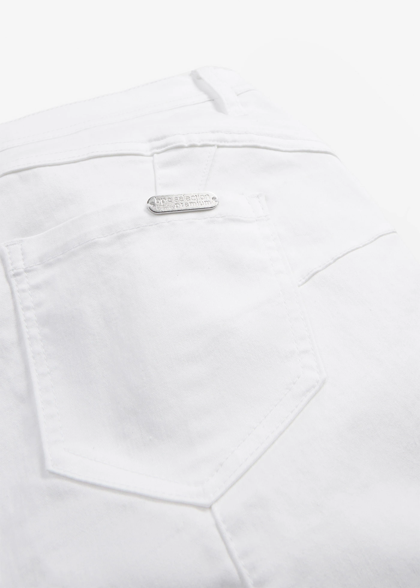 Pantalon en coton extensible • blanc • Boutique bonprix