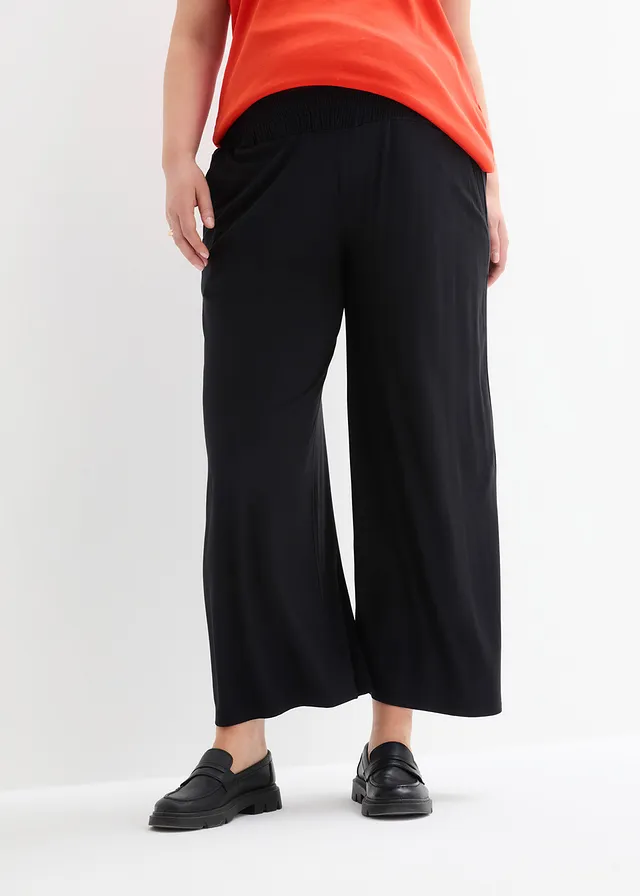 Zwangerschaps culotte van zacht viscose, loose fit, Kleur: zwart