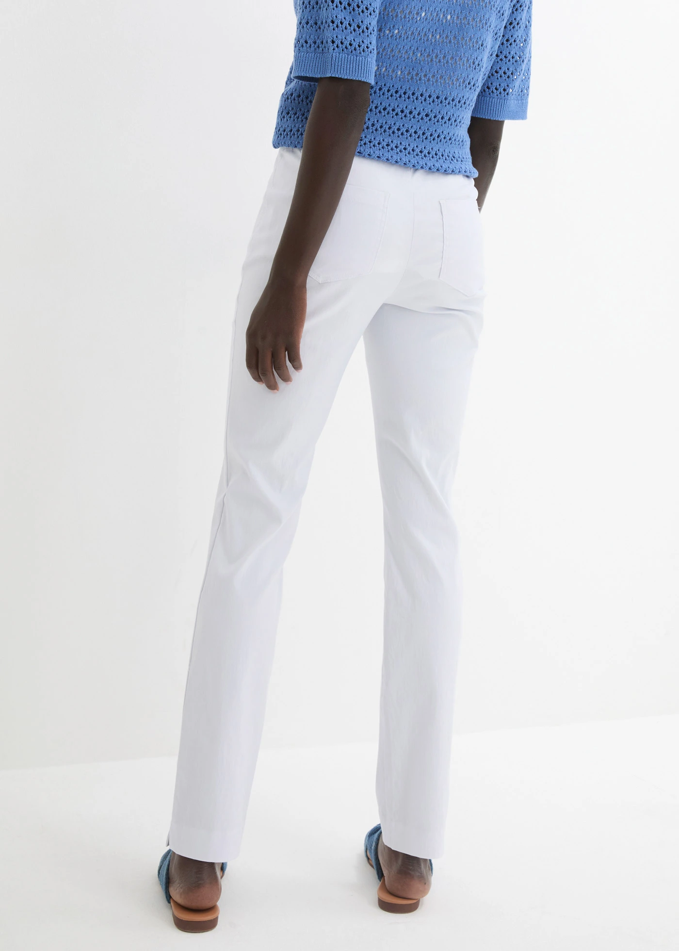 Pantalon extensible à taille entièrement élastiquée • blanc • Boutique bonprix