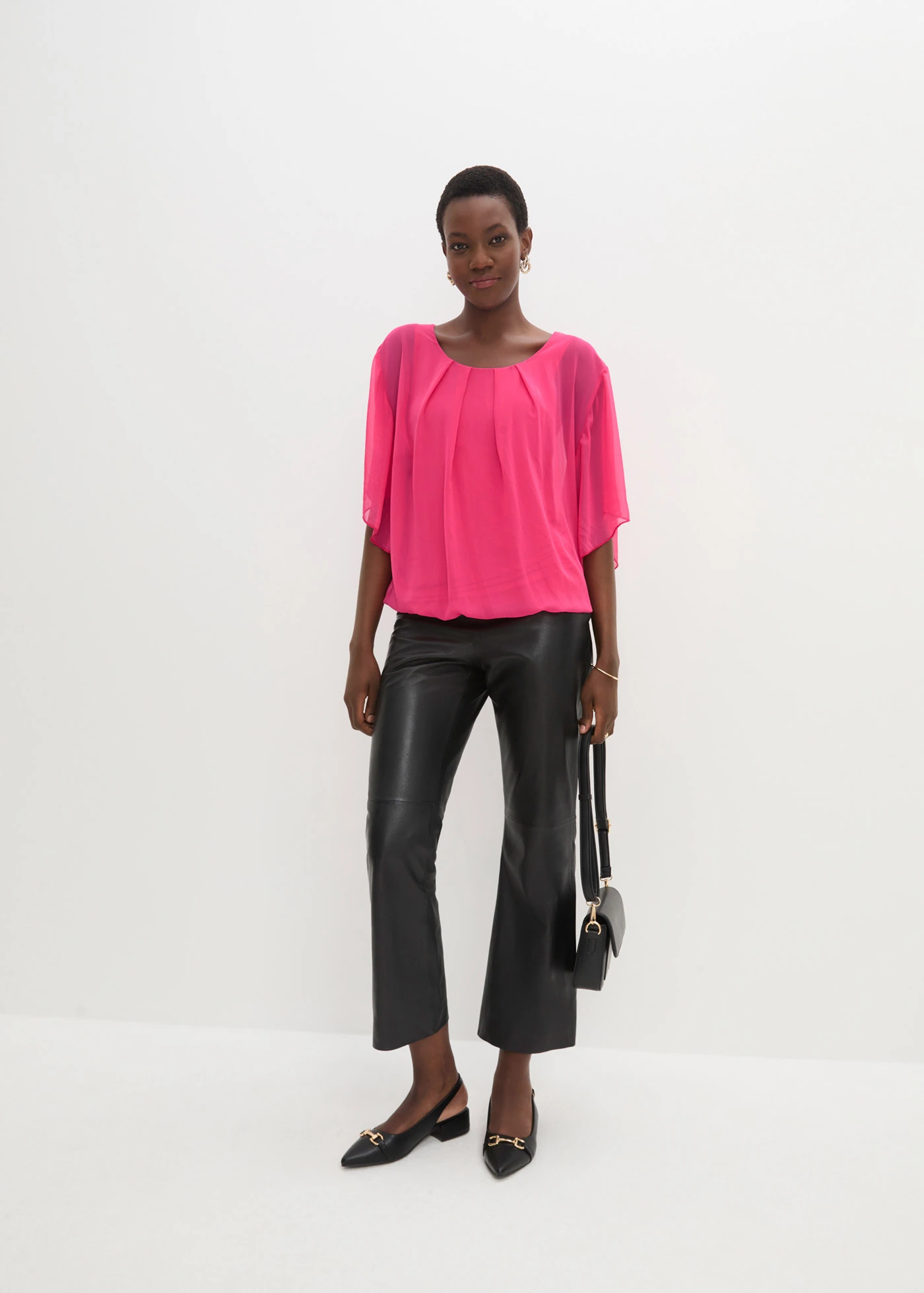 Šifonová halenka se spodním topem • tmavě pink • bonprix obchod