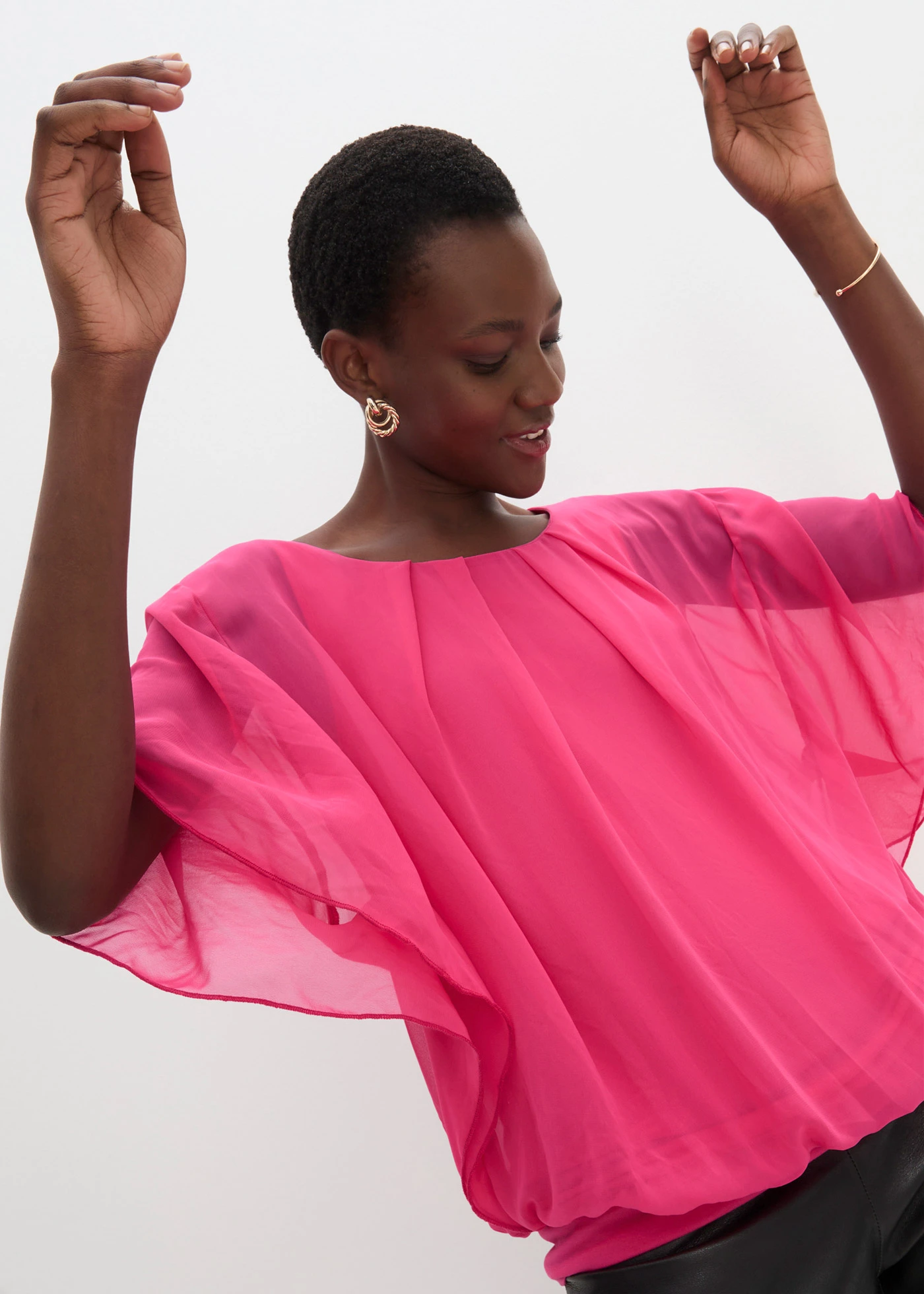 Šifonová halenka se spodním topem • tmavě pink • bonprix obchod