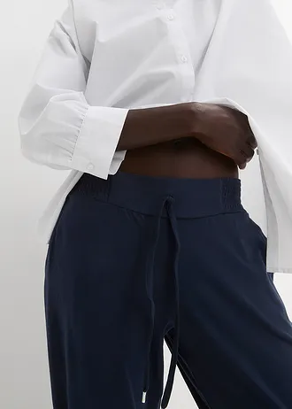 Jersey broek van een katoenmix • donkerblauw • bonprix online shop