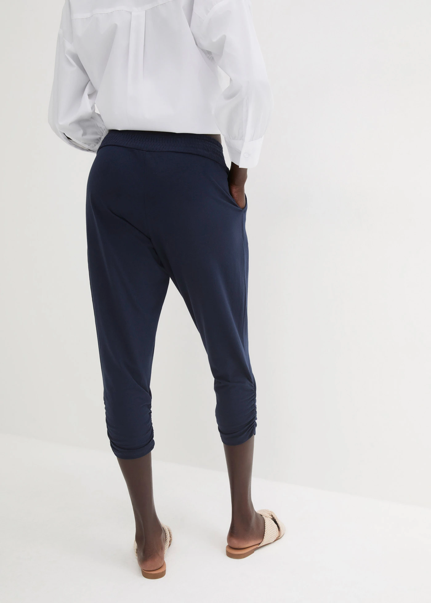 Jersey broek van een katoenmix • donkerblauw • bonprix online shop
