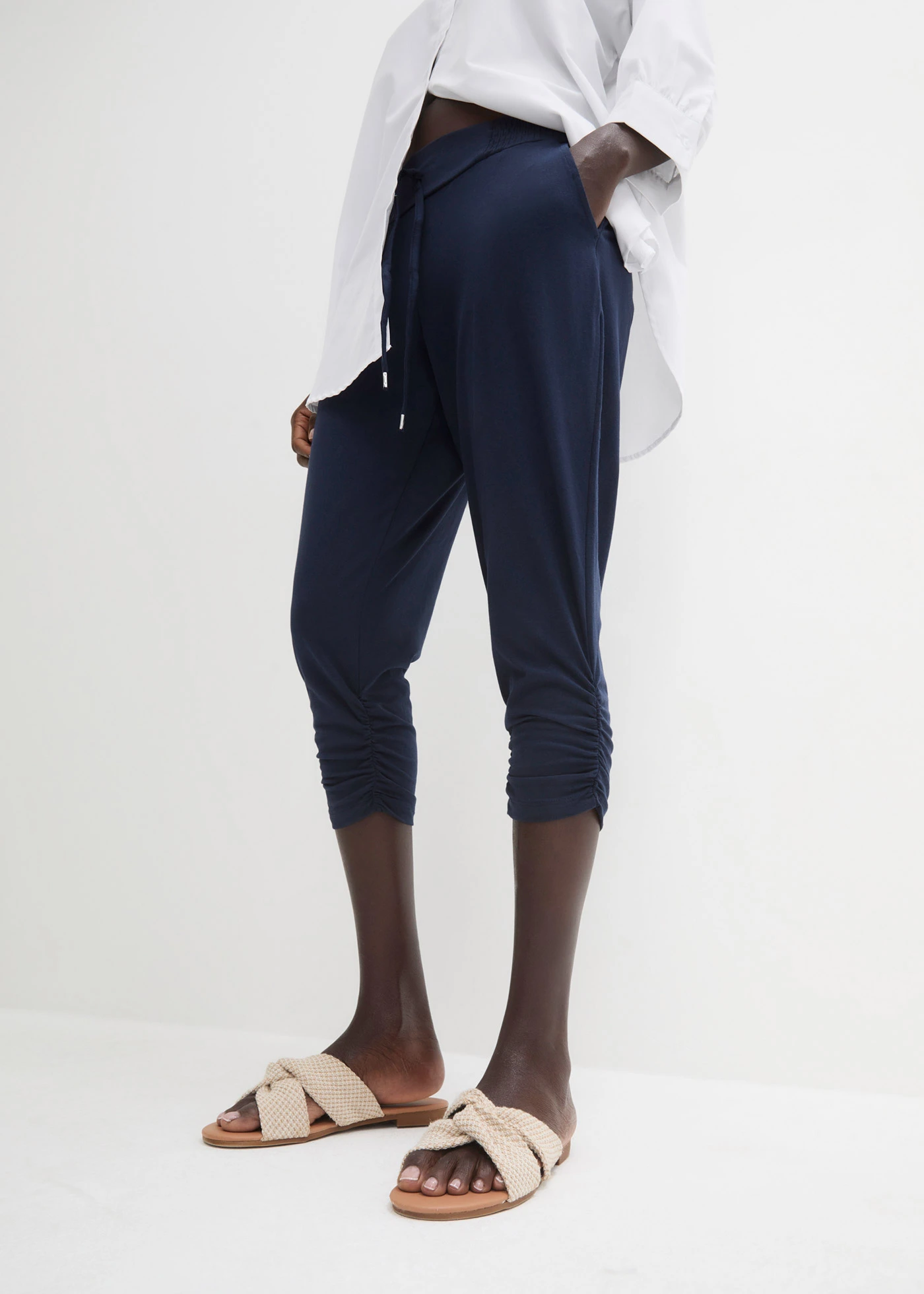 Jersey broek van een katoenmix • donkerblauw • bonprix online shop
