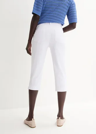 Strečové capri kalhoty bez zapínání • bílá • bonprix obchod