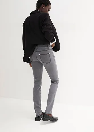 Džíny Slim Fit, Mid Waist, Super Stretch, barva: šedý denim