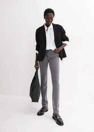 Džíny Slim Fit, Mid Waist, Super Stretch, barva: šedý denim