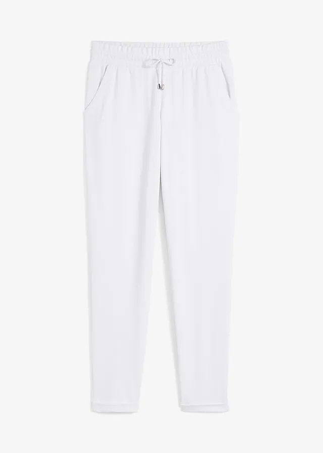 Pantaloni cu elastic și șiret în talie din amestec de viscoză