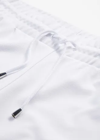 Kalhoty bez zapínání ze směsi s viskózou • bílá • bonprix obchod