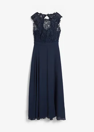 Robe longue de soirée à dentelle • bleu foncé • Boutique bonprix