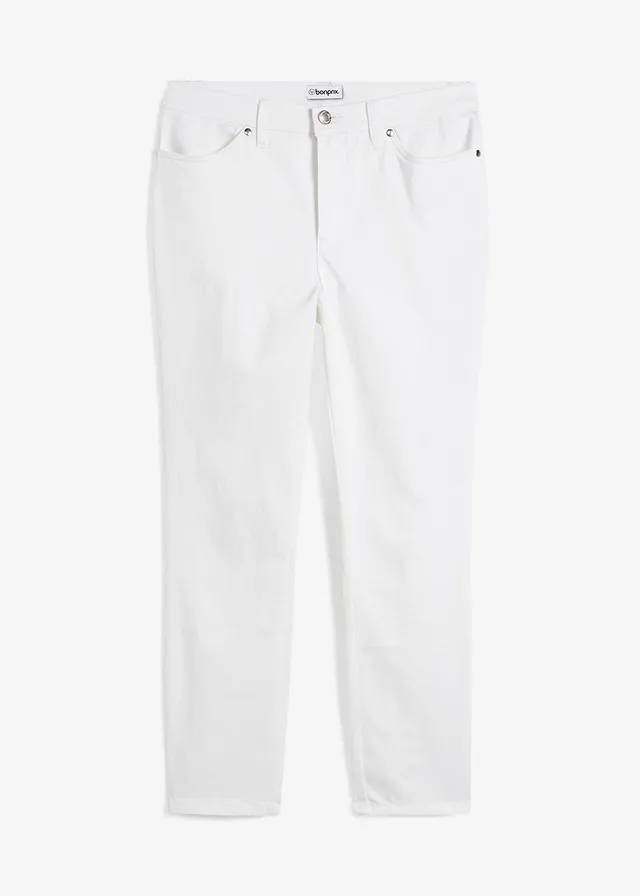 Bavlněné strečové kalhoty • bílá • bonprix obchod