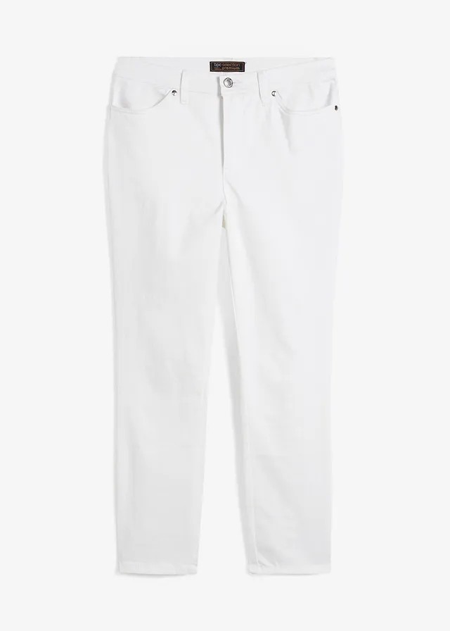 Pantalon en coton extensible • blanc • Boutique bonprix