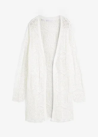 Jachetă lungă ajour • ecru • magazin bonprix