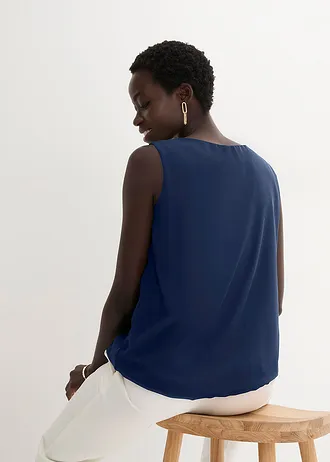 Blousetop, Kleur: donkerblauw