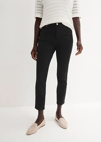 Pantalon en coton extensible, Couleur: noir