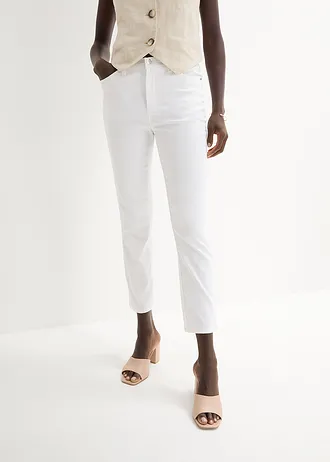 Stretch broek van katoen, Kleur: wit