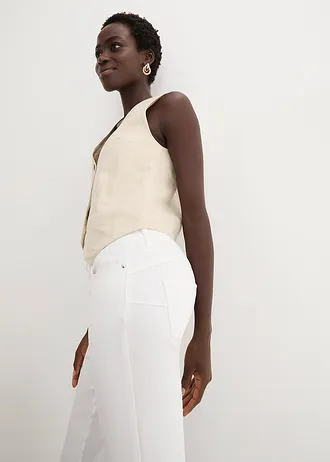 Bavlněné strečové kalhoty • bílá • bonprix obchod