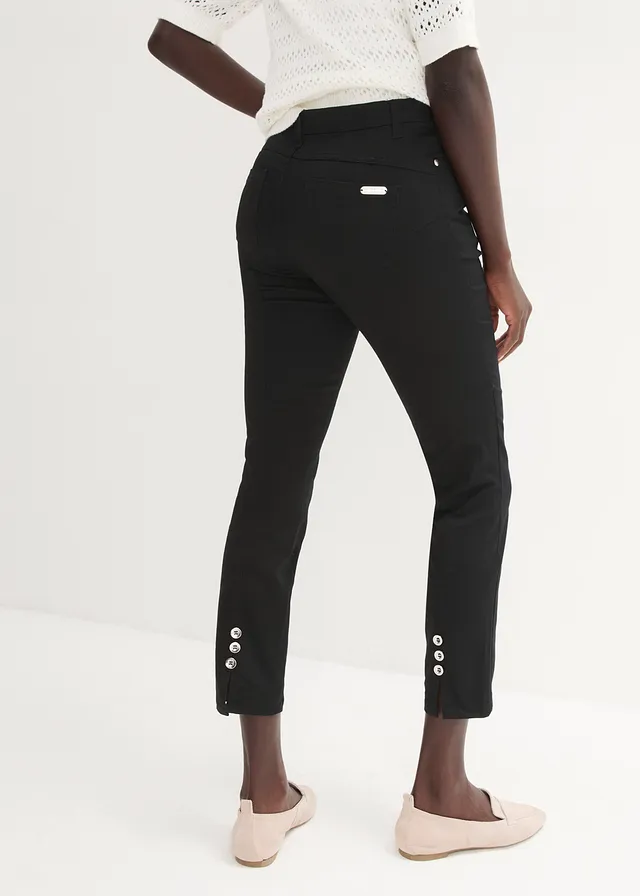 Stretch broek van katoen, Kleur: zwart