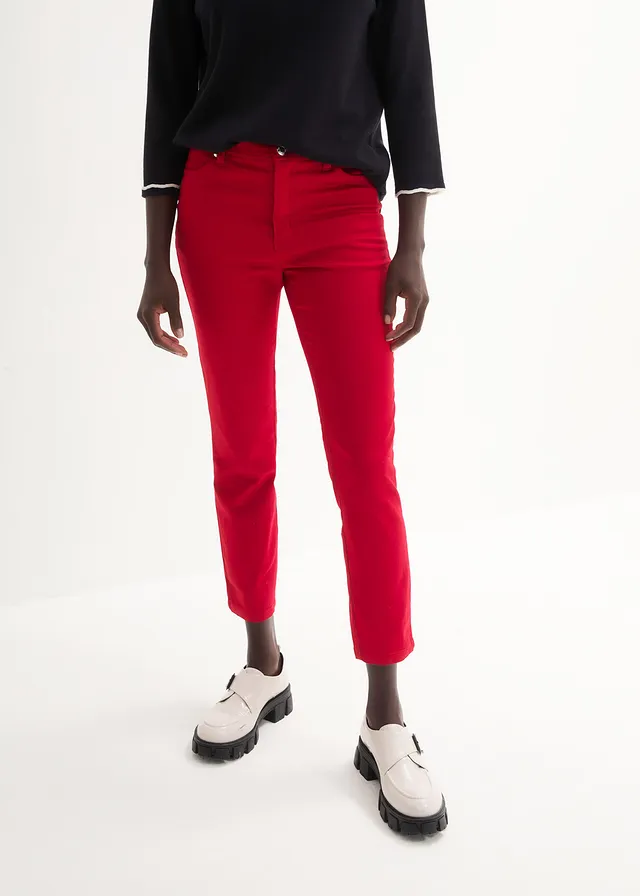 Stretch broek van katoen • chilirood • bonprix online shop