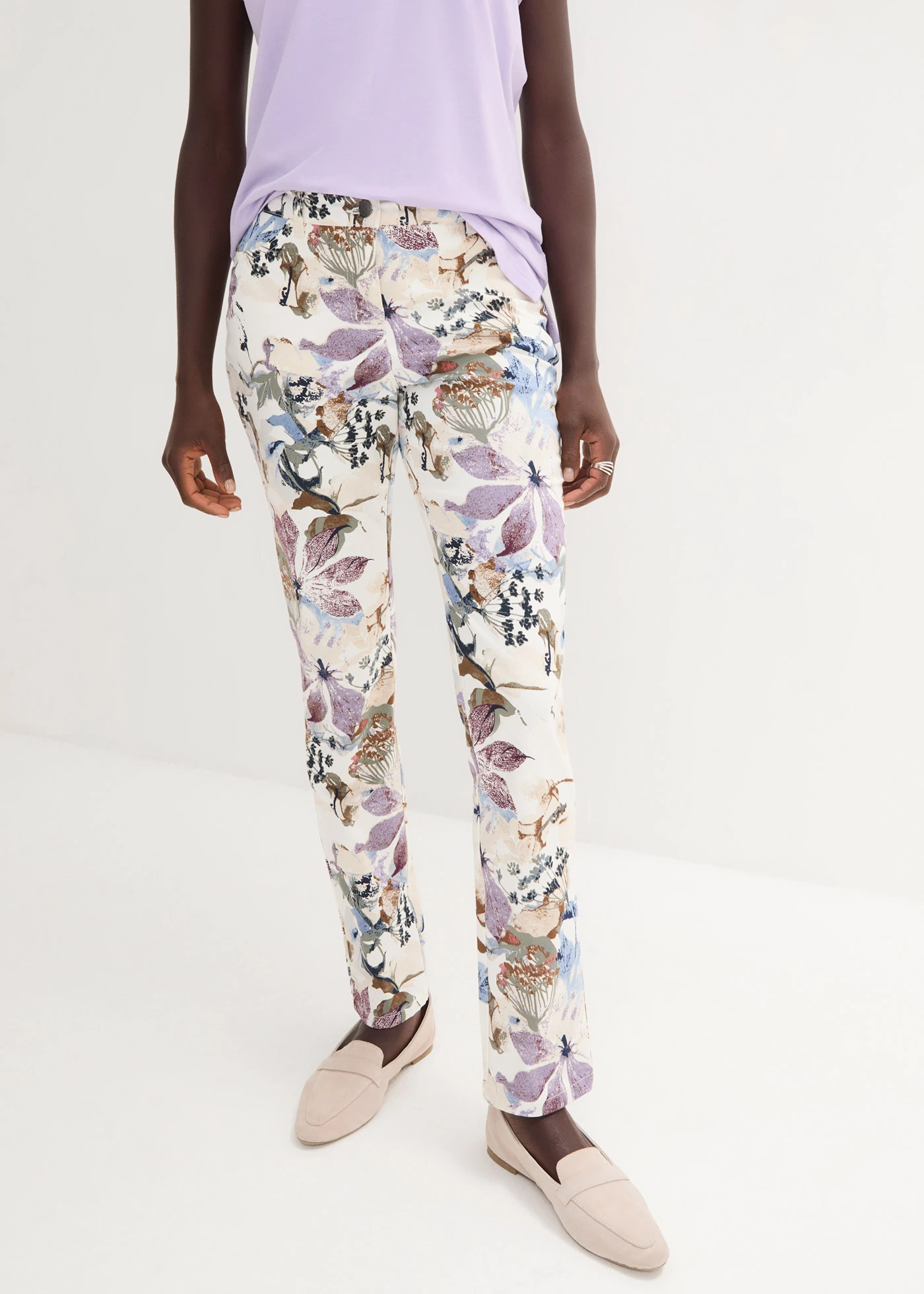 Pantalon extensible à imprimé floral • écru floral • Boutique bonprix