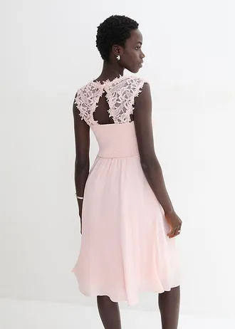 Mini jurk met kant • parelroze • bonprix online shop