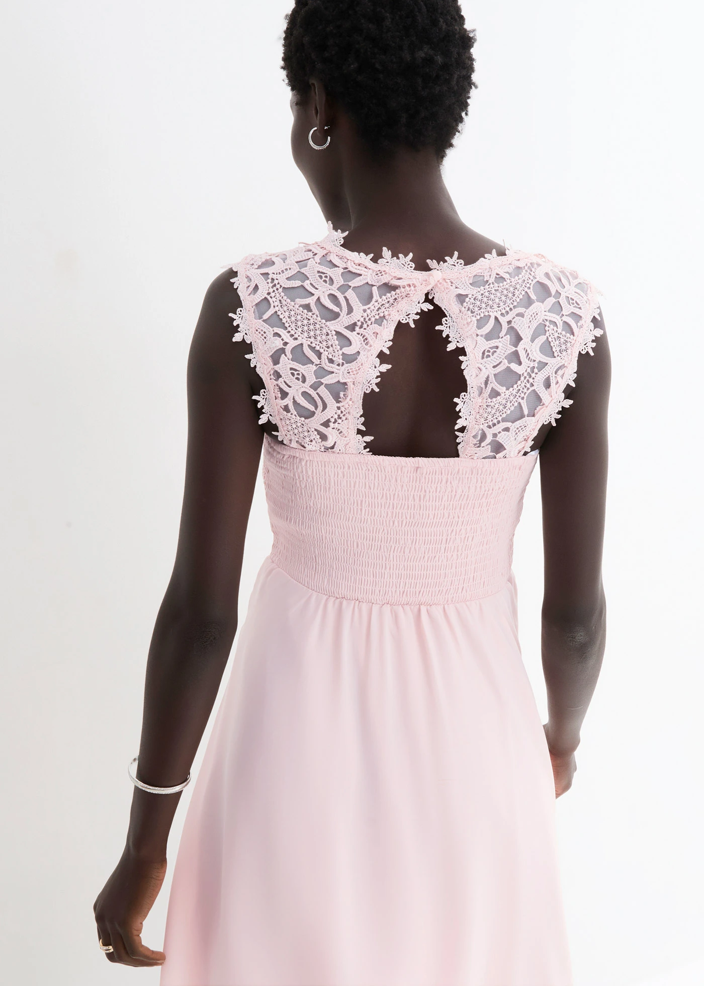 Jurk met kant • parelroze • bonprix online shop