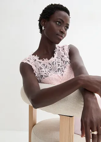 Robe courte à dentelle • rose nacré • Boutique bonprix