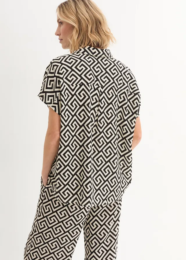 Blouse van soepele viscose • zwart-naturel • product-page.page-title-suffix