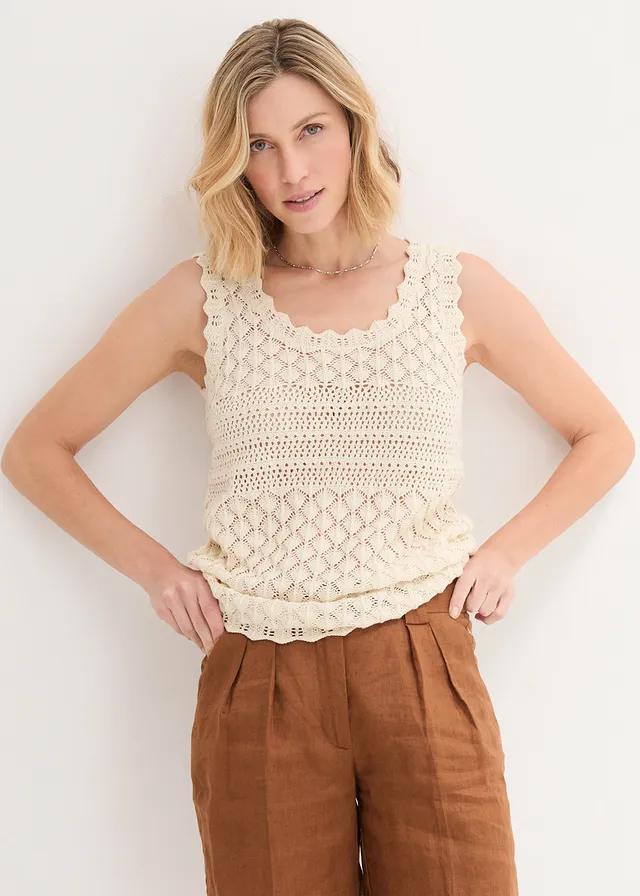 Gebreide top, Kleur: naturel