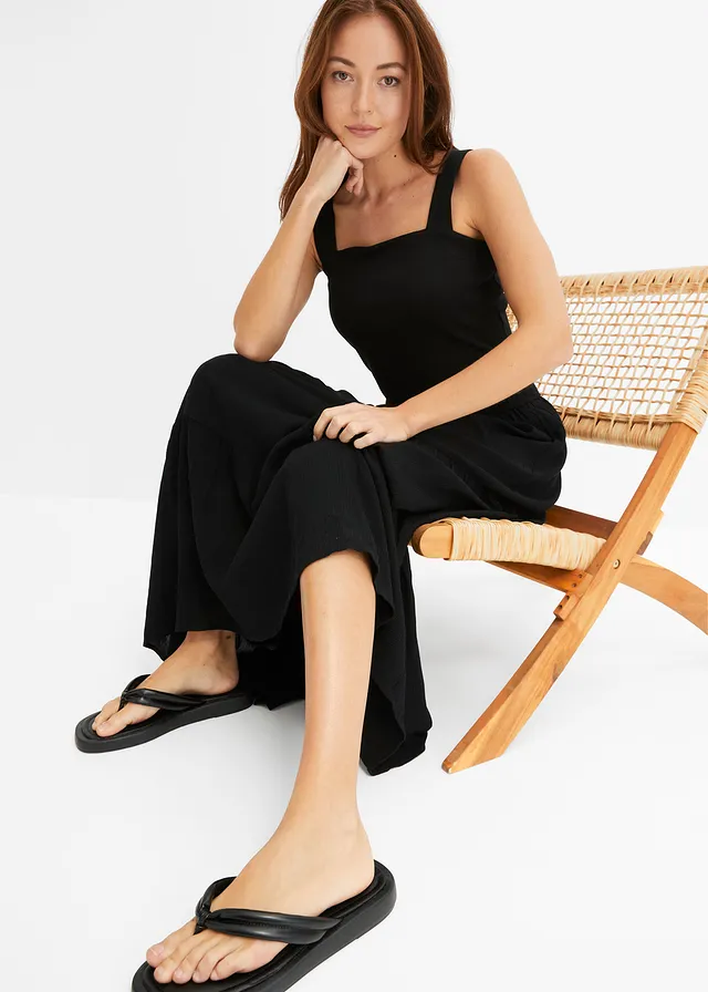 Maxi strokenrok van viscose met structuur • zwart • product-page.page-title-suffix