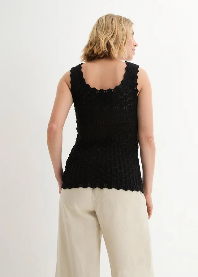 Top en maille, Couleur: noir