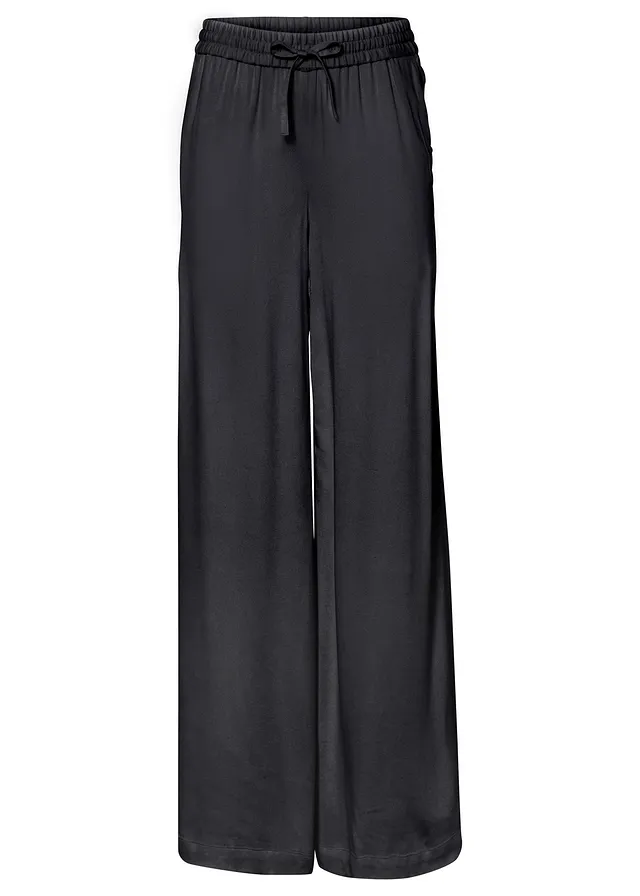 Pantaloni marlene din viscoză ușor lucioasă