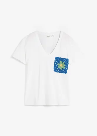T-shirt z haftem • biały • sklep bonprix