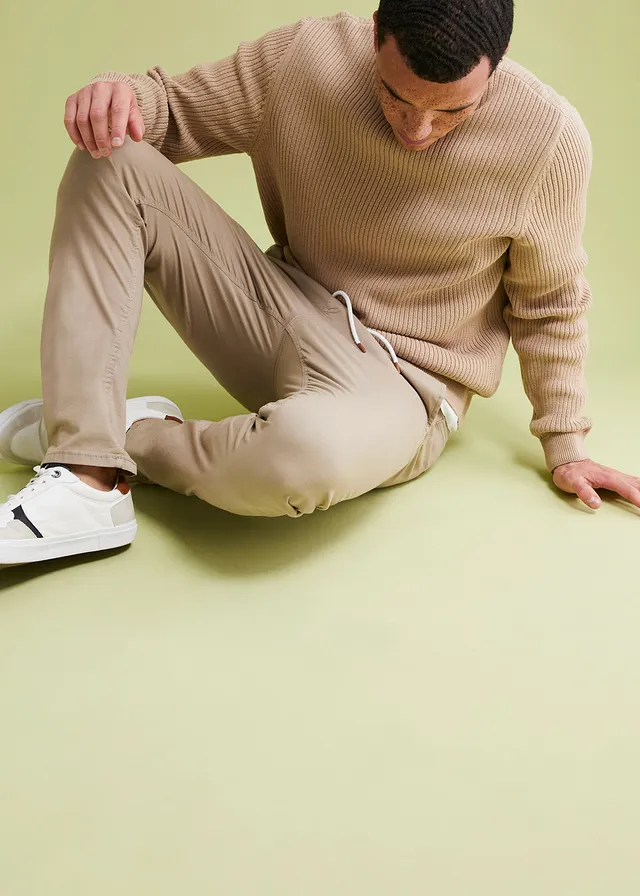 Pantalon droit taille élastiquée, slim • new kaki • product-page.page-title-suffix