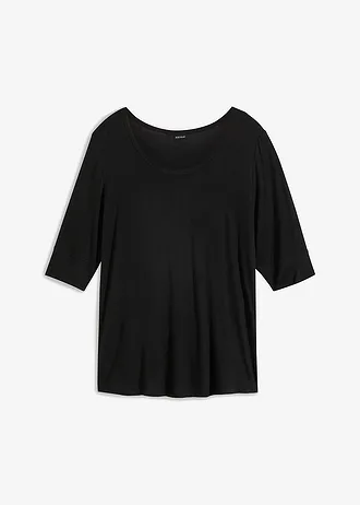 T-shirt doux en viscose extensible • noir • Boutique bonprix