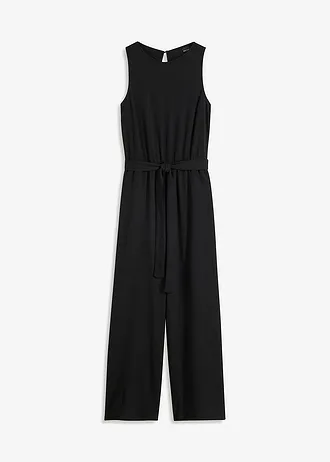 Jersey jumpsuit van gestructureerde crêpe