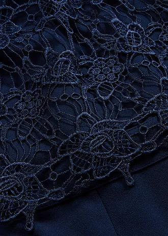 Combinaison douce en matière néoprène avec dentelle • bleu foncé • Boutique bonprix