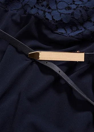 Dlouhé večerní šaty s páskem (2dílná souprava) • tmavě modrá • bonprix obchod