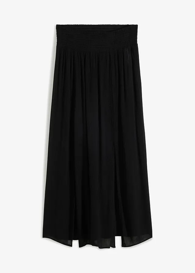 Maxi rok van soepele viscose, Kleur: zwart