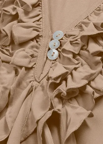 Shirt met volants • amandelbeige • bonprix online shop