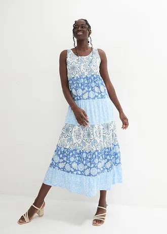 Maxi jurk van katoen-jersey, Kleur: lichtblauw paisley