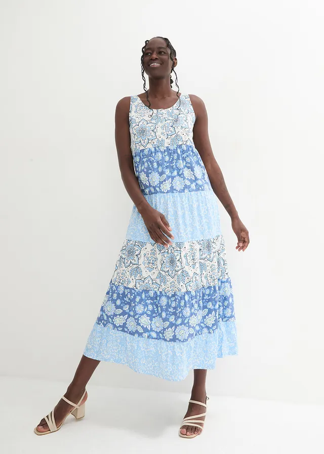 Maxi jurk van katoen-jersey • lichtblauw paisley • product-page.page-title-suffix
