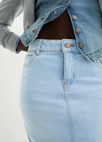 Fustă blugi cu stretch • bleu denim uzat • magazin bonprix